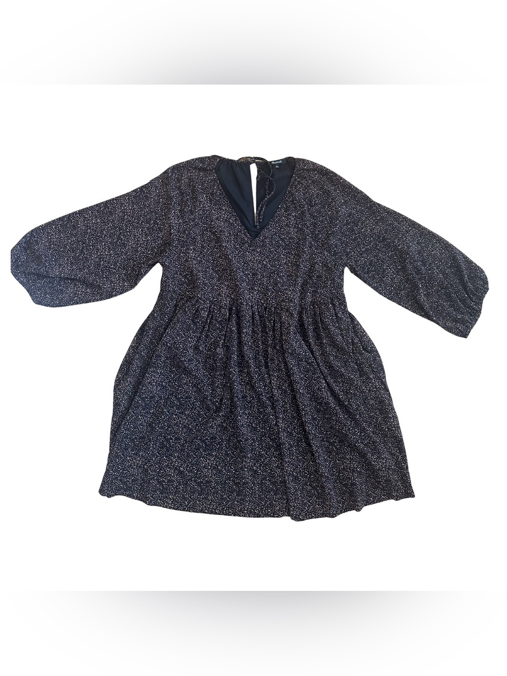 NWOT Madewell Madewell Georgette V Neck Babydoll Dress Brushed Texture Brown